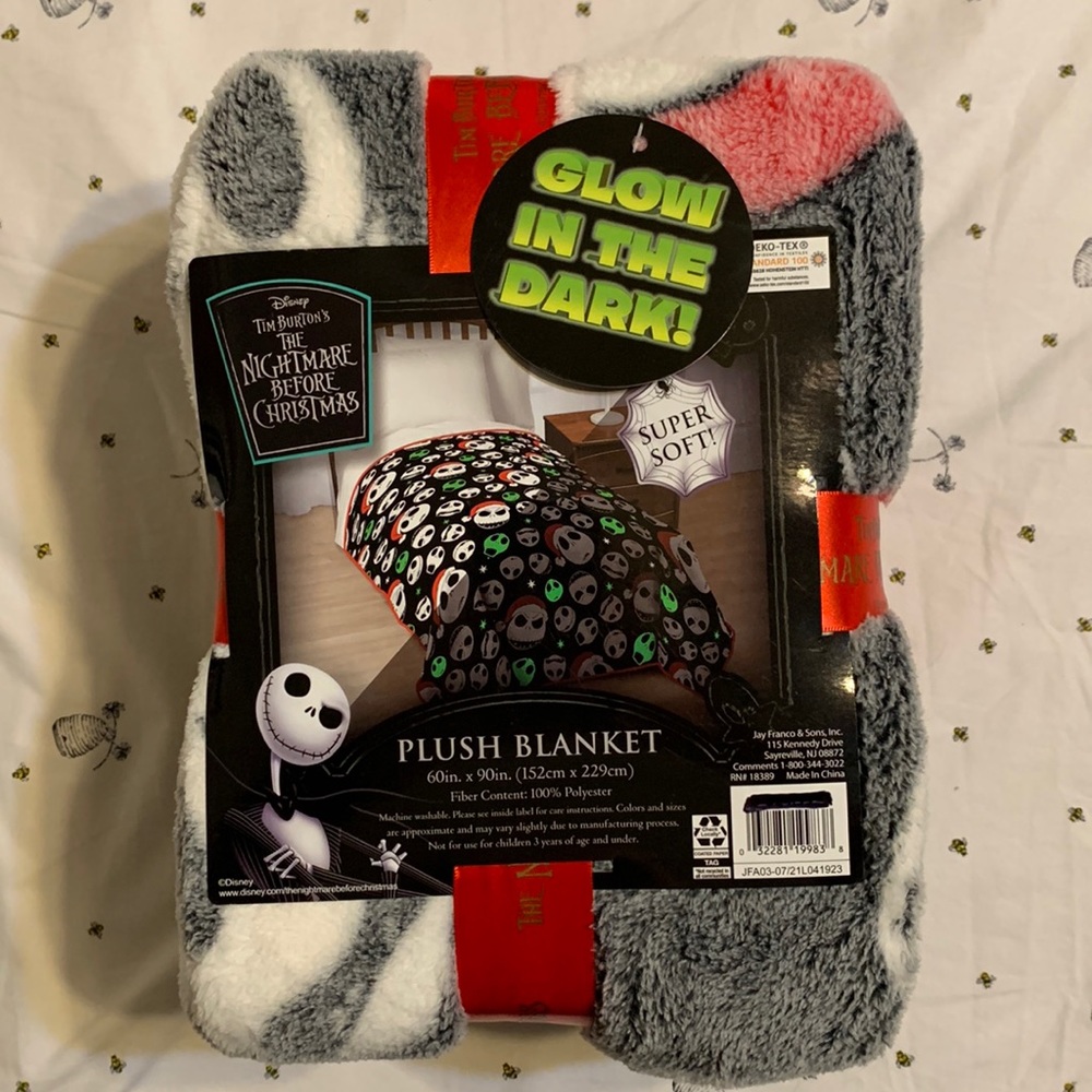 Jack Skellington Glow in the dark blanket.